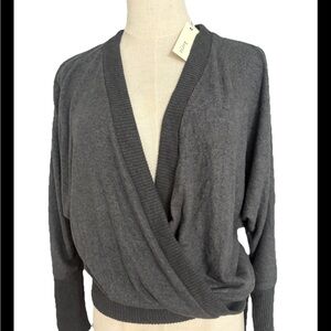 Zara Gray Wrap Sweater for Women